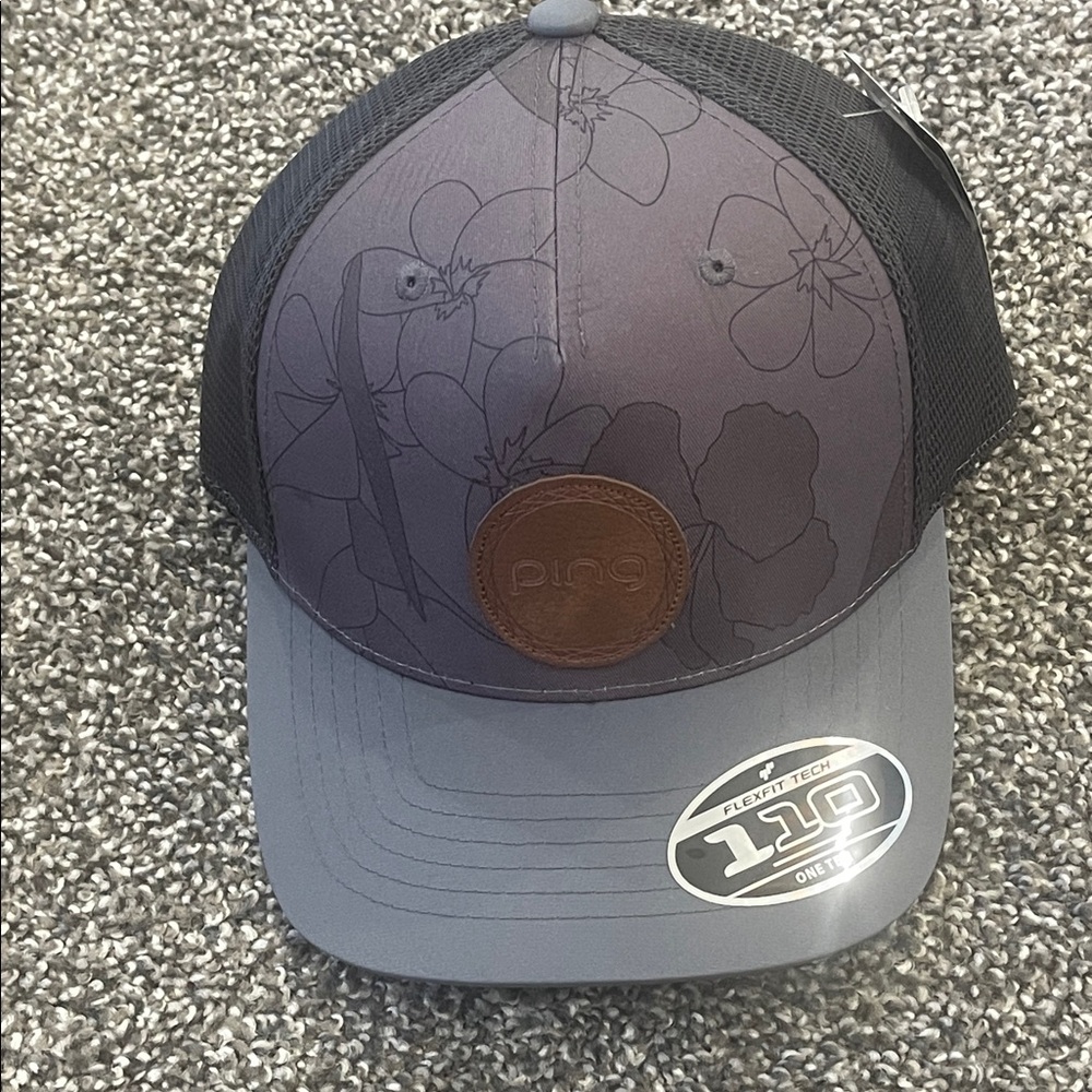 NWT Ping golf Charcoal and Black Floral Trucker Hat
